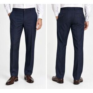 Jack Victor Dean CT Men’s Wool Stretch Dress Pants 40L Navy NWOT Made Canada